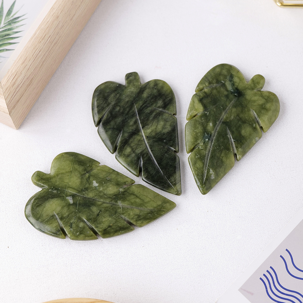 Natural Stone Green Jade Leaf Shape Stone Crafts Carving - Temu