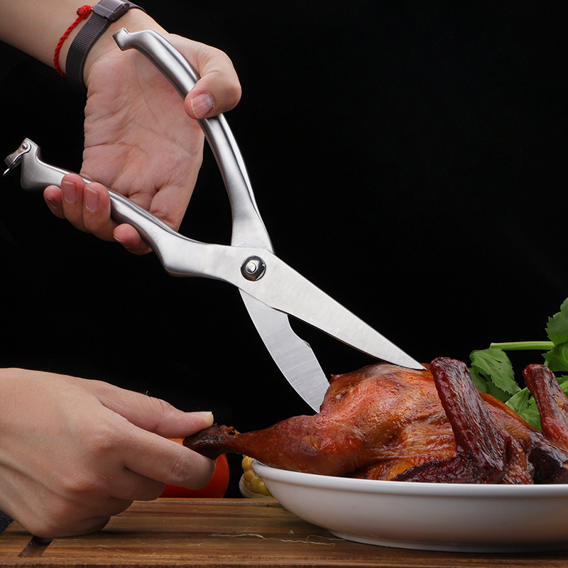 Multifunction Semi-automatic Bone Cutter Strong Chicken Bone Scissors  Kitchen Shears Stainless