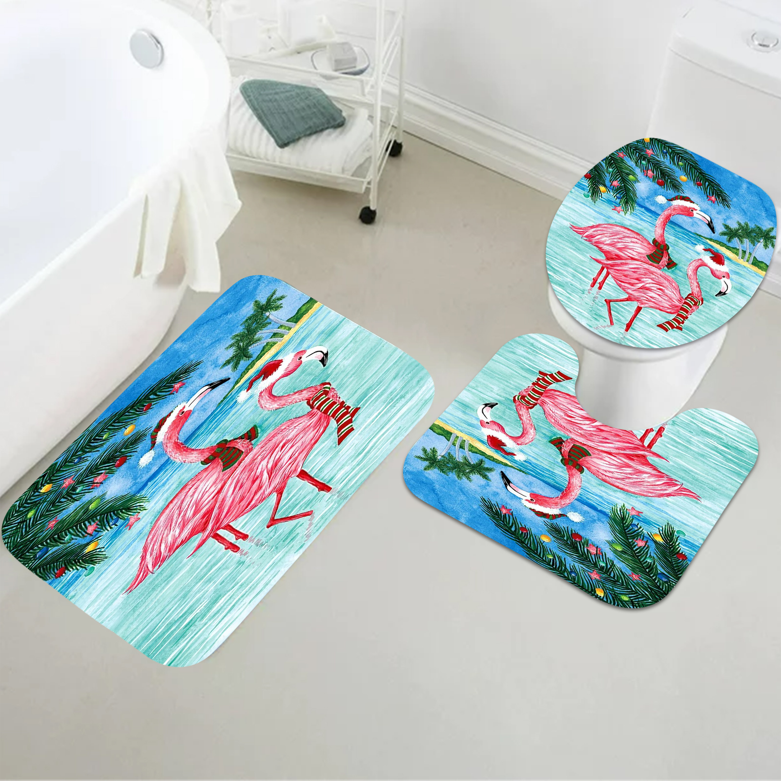 Bath Accessories Set Kalalau Beach Cave Spa Tropical Shower Curtain Sm –  BigProStore