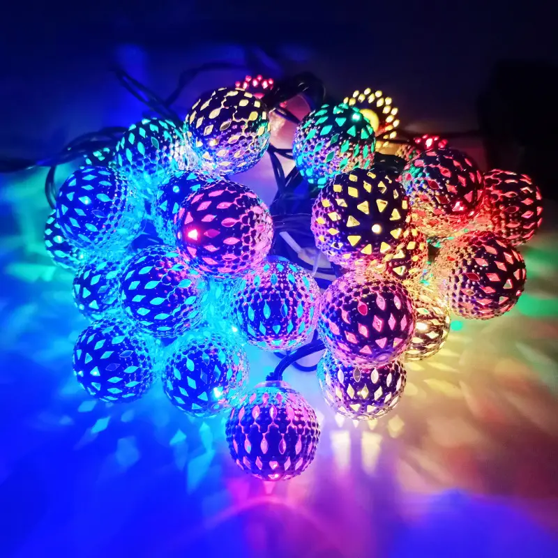 Chaîne De Lampe Boule Marocaine De 1.5M À 10 Lumières, Chaîne De Lumière De  Couleur De Boîte De Batterie, Chaîne De Lumière Décorative De Noël