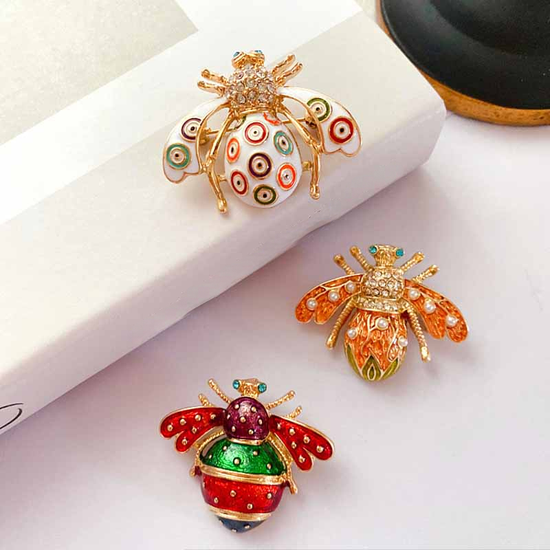 Bee Alloy Brooch Insect Rhinestone Brooches For Men Pins - Temu