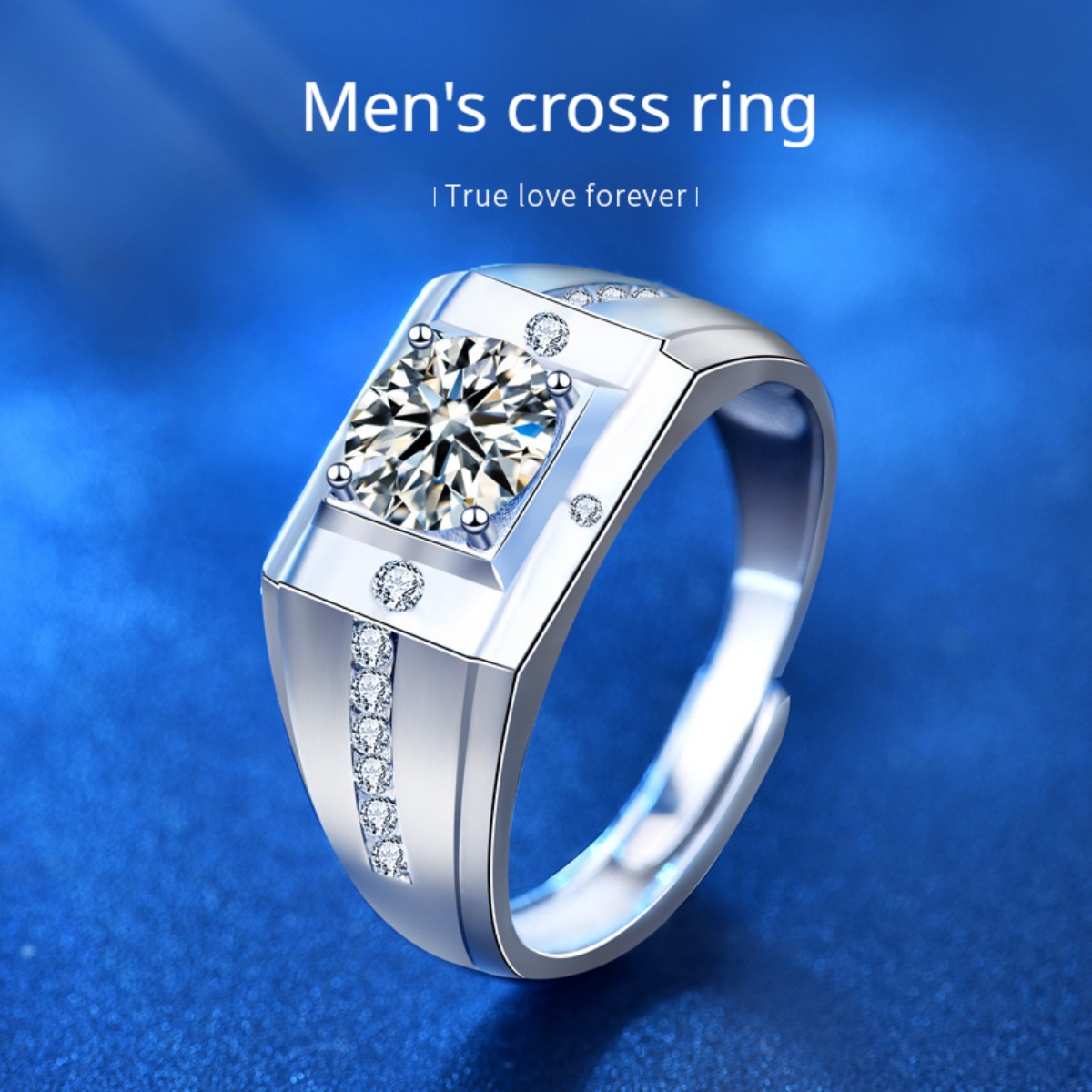  2023 New Couple Ring Beautiful Diamond Silver Rings