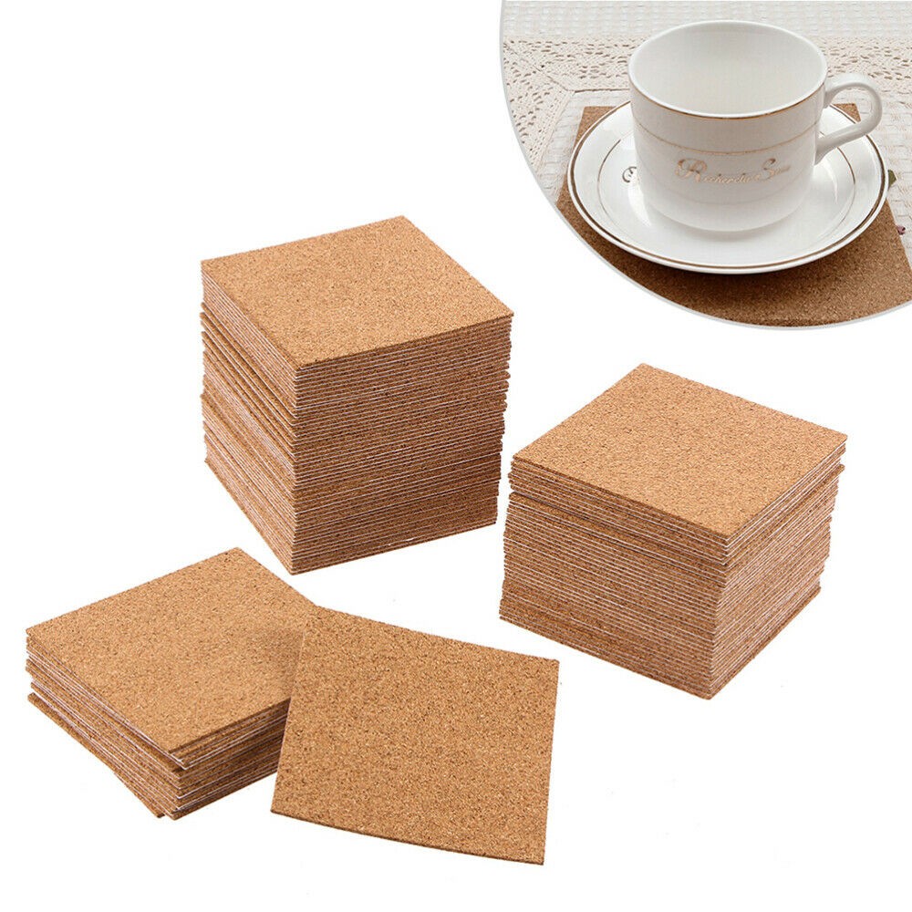 5pcs Cork Coasters Square Cork Mat Self Sticker DIY Backing Sheet For Home  Bar For Coasters And DIY Crafts Supplies