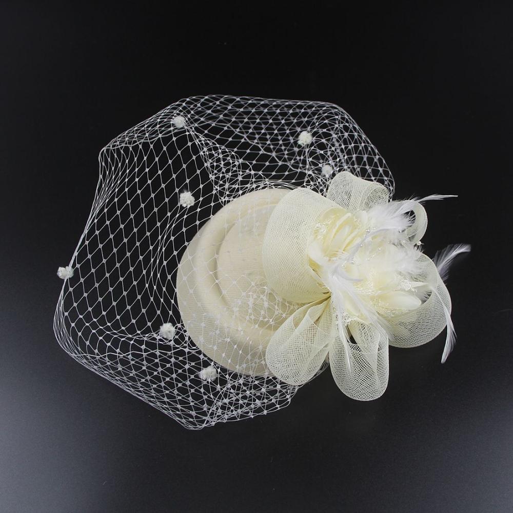 WILLBEST Wide Brim Sun Hats for Men Women Tea Party Headband Wedding Flower  Cocktail Mesh Feathers Hair Clip 