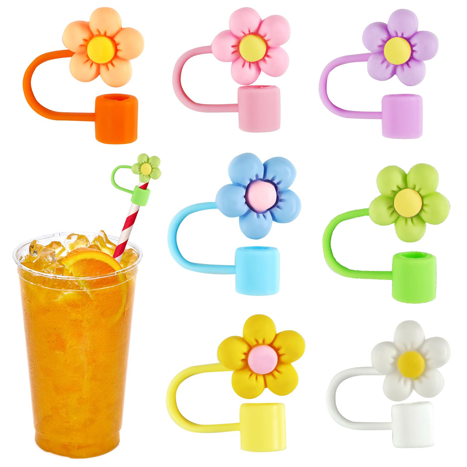 1PCS Cup Straw Topper Cute cup straw toppers for tumblers drink cover Straw  Tip straw accessories Straw Cover