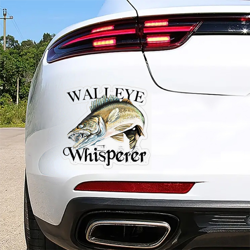 Walleye Whisper Fishing Car Sticker Laptop Bottle Truck - Temu