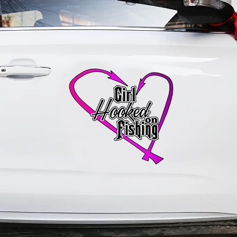 Girl Kayak Fishing Car or Truck Window Laptop Decal Sticker White