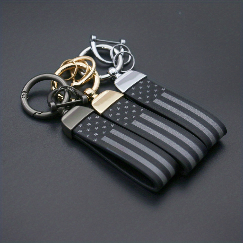 American Usa Flag Car Keychain, Creativre Zinc Alloy Circular Car