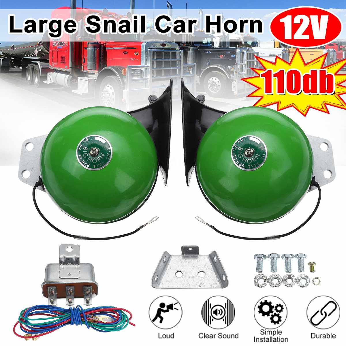 Train Horn 12v Super Loud Electric Snail Air Horn For - Temu