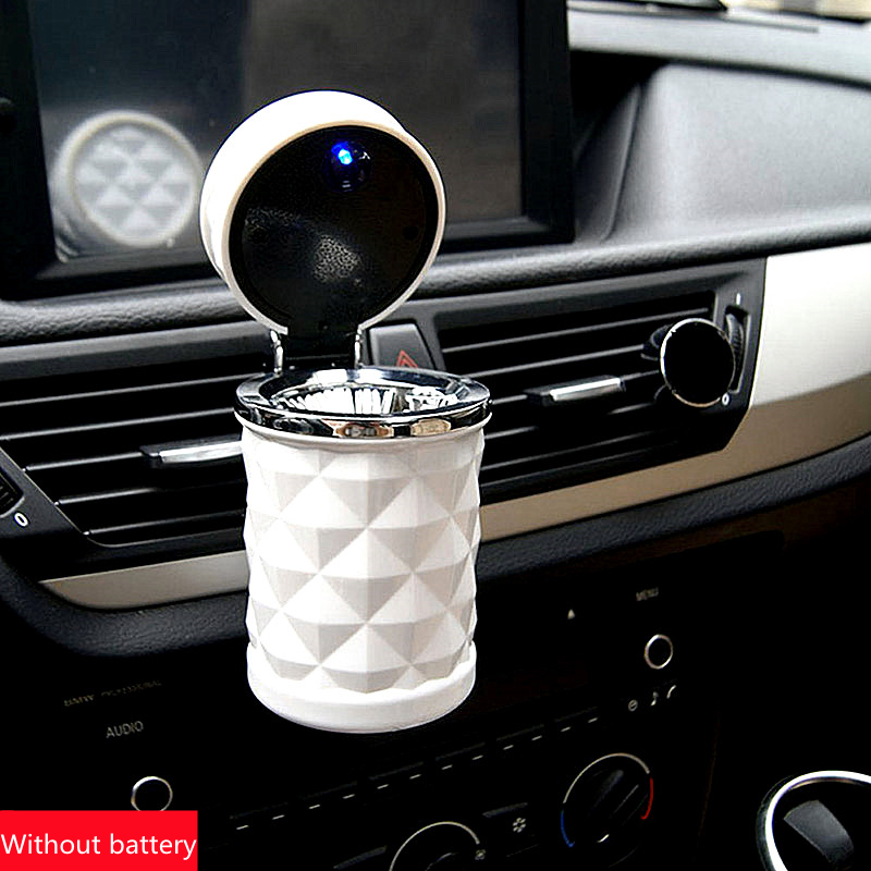 Car Ashtray With Led Light Portable Universal Alloy Ash Tray - Temu