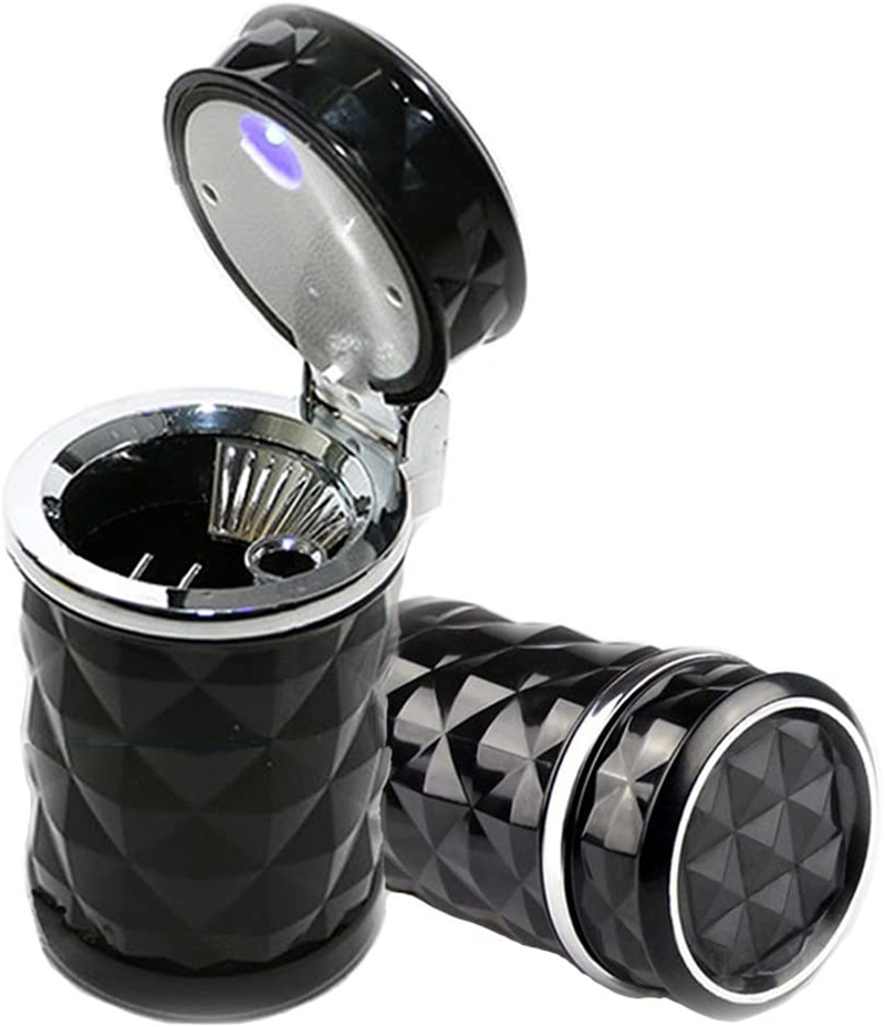 Car Ashtray With Led Light Portable Universal Alloy Ash Tray - Temu