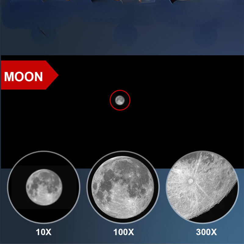 HD Portable Monocular Telescope 300x Zoom Long Range Professional Spyglass