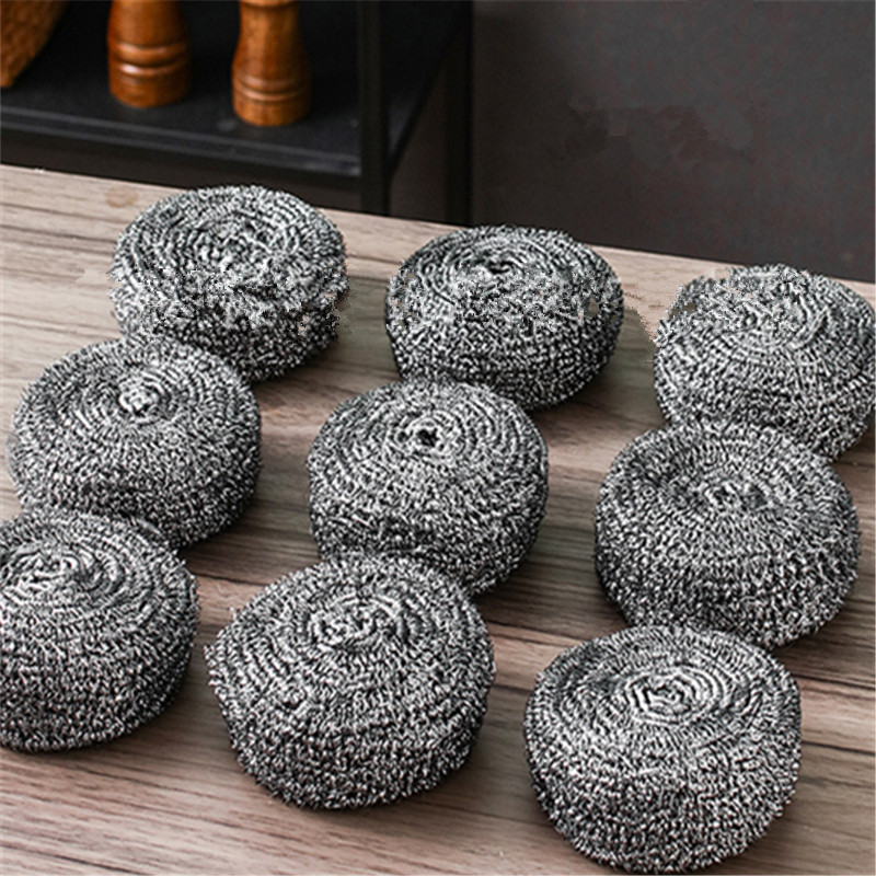 1/4pcs Steel Wool Scrubber, Metal Dish Scrubber Scouring Pads Stainless  Steel Wire Ball Cleaner Kitchen Gadgets For Dishes Pots Pans Wash Cleaning A