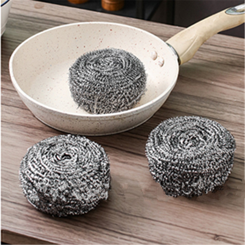 Stainless Steel Pan Brush Wire Metal Scrubber Cleaner Scourer Pots