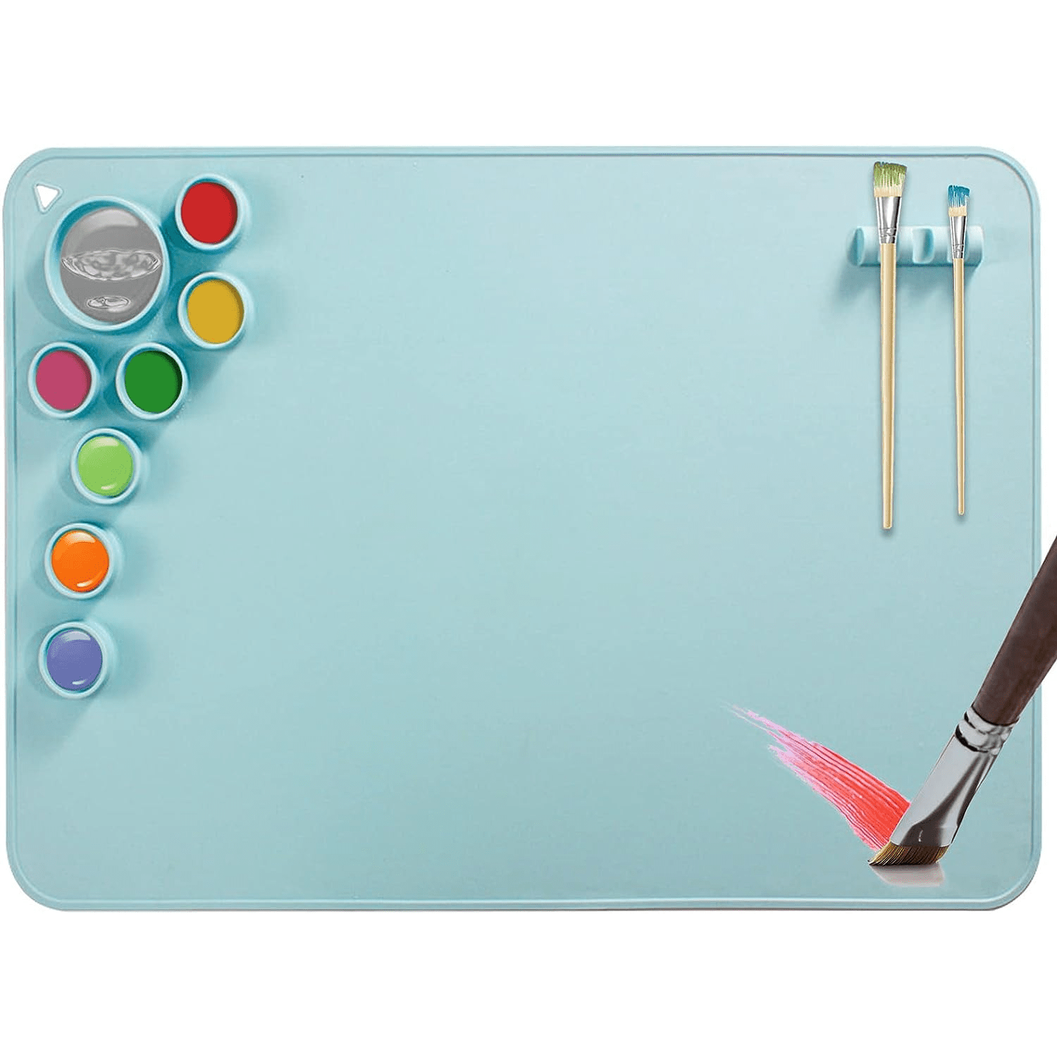 Silicone Craft Mat, Silicone Mat for Resin Casting, 20x16non Stick Silicone Sheet, Creator Silicone Craft Mat with Cleaning Cup for Painting, Art, CLA