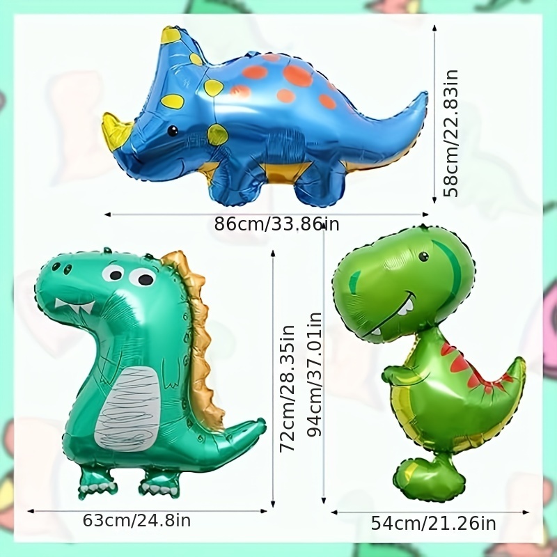 Compra online de Auto suporte dos desenhos animados gigante dinossauro  verde animal folha balão feliz aniversário dino mundo decorações