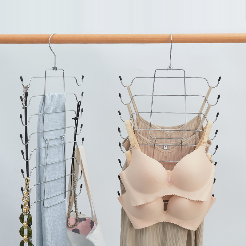 Metal Foldable Space Saving Closet Tank Top Lingerie Bra Organizer Multi  Layer Hanger (T1002E-1) - China Hangers for Cloths and Hotel Metal Cloth  Hanger price