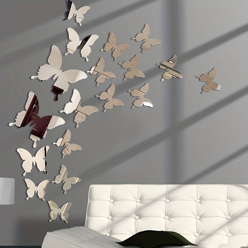 Autocollants muraux 3D à aimant en forme de papillon,multicolore