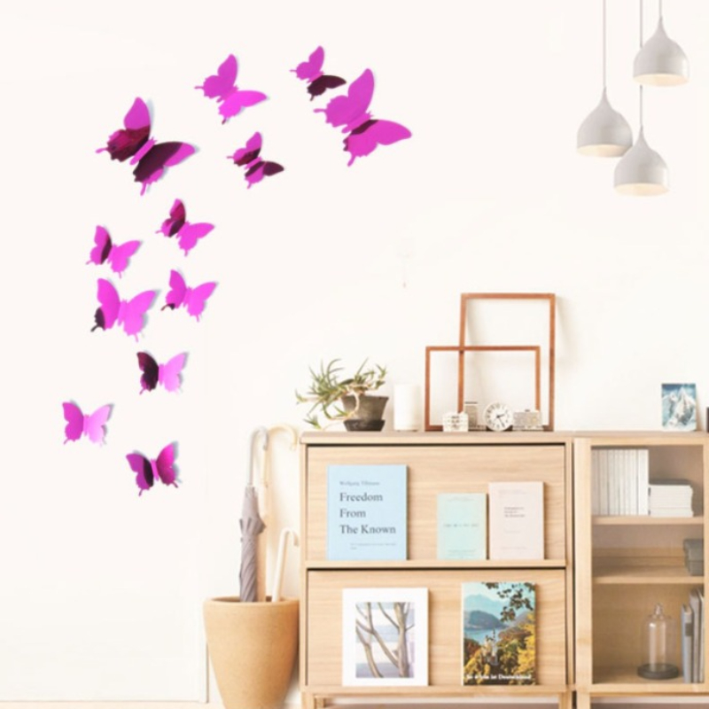 Line Splicing Butterfly Acrylic Mirror Wall Stickers For Kids Room