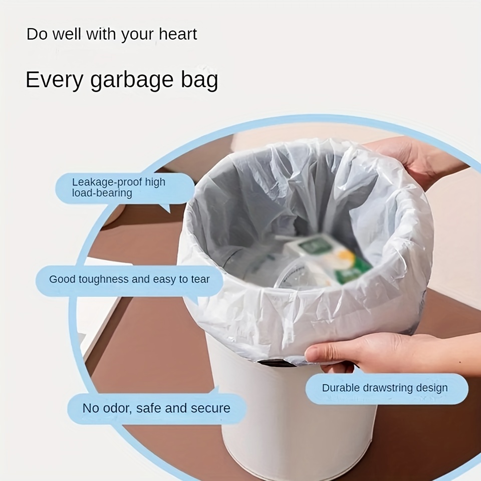 Drawstring Garbage Bag, Thickened Disposable Garbage Bag, Automatic Closure Trash  Bag, Household Drawstring Waste Bag, Rubbish Bag, Multipurpose Plastic Bag,  For Home, Office, Cleaning Supplies, Household Gadgets, Ready For School -  Temu