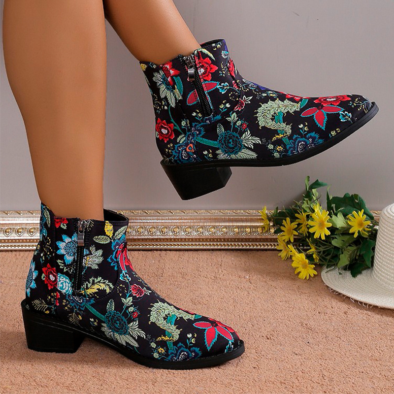 Botines best sale flores mujer