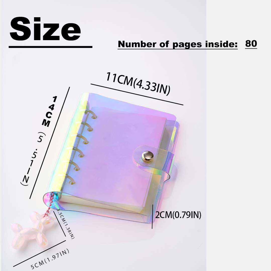 A7 Transparent Pvc Cover Pocket Loose-leaf Binder Notebook Journal