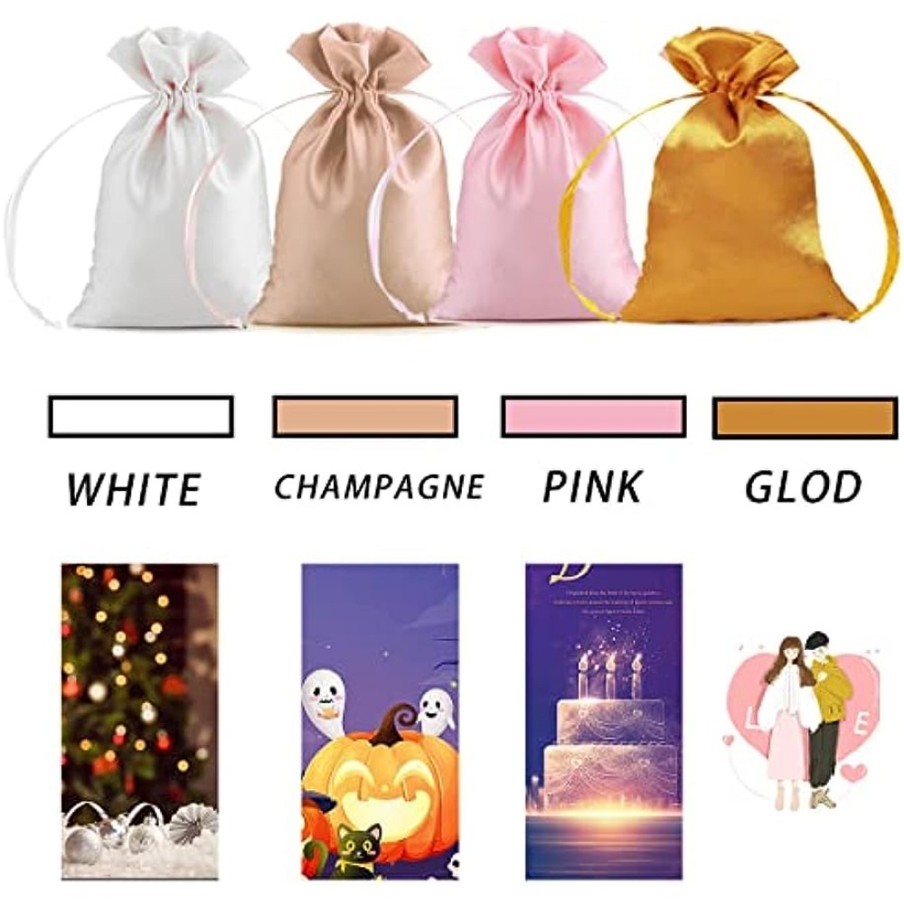 10pcs Random Small Bags 10x14cm Wedding Drawstring Gift Bag Pouches Nice  Cosmetic Bracelet Jewelry Packaging Bags