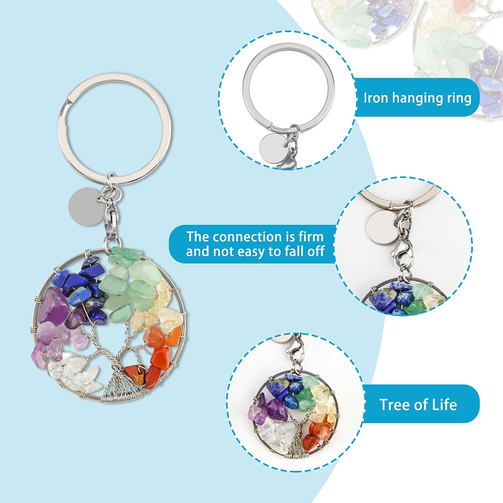 Crystal Keychain Crystal Key Chain With Charm Gemstone Charm 