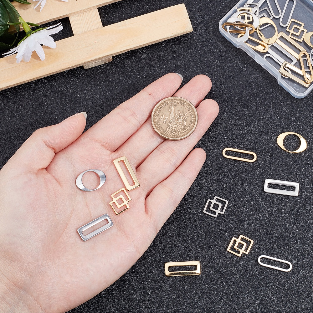 120pcs Open Bezel Charms Connector Charms Oval Blank Frame Stainless Steel  Earring Pendant for Earring Making DIY Jewelry Making Findings 