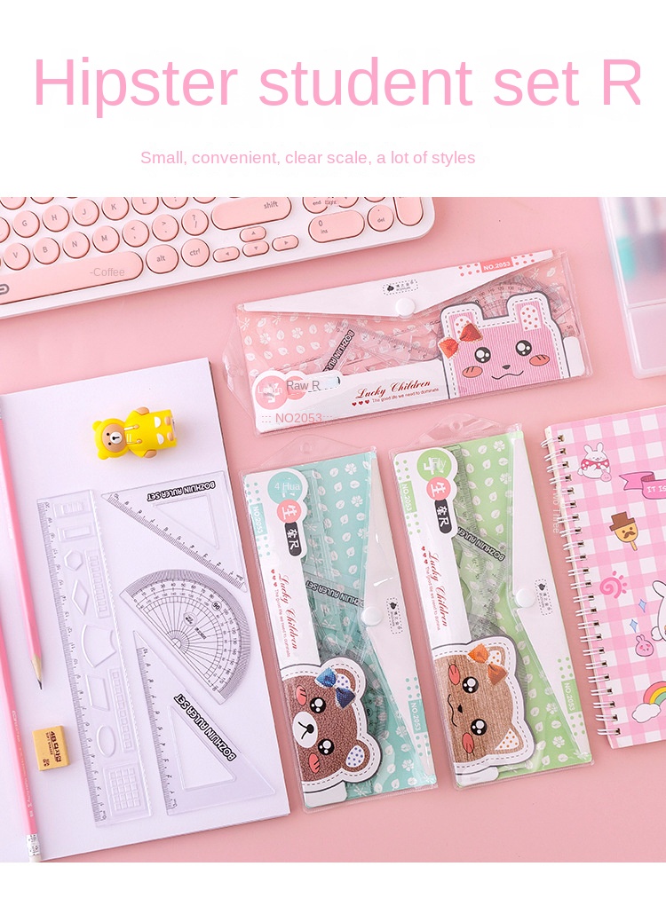 Color Randomruler Set Primary School Stationery Cute Set - Temu