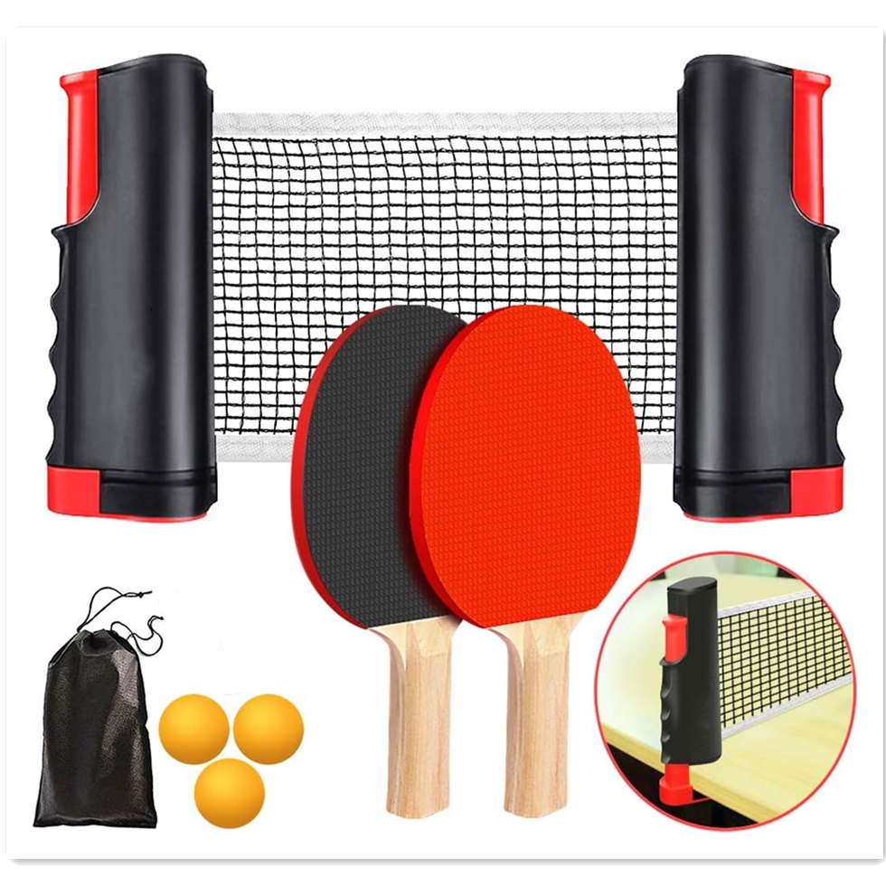 60'' Portable Table Tennis Ping Pong Folding Table w/Accessories Indoor  Game Red