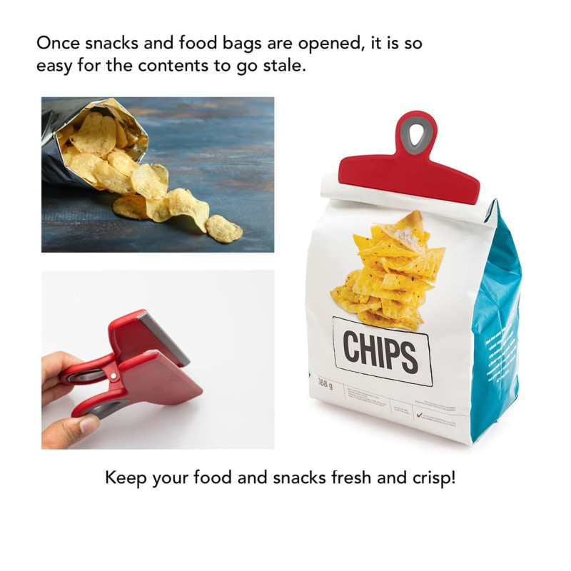 Red Large Heavy Bag Clips Files Clips Large Clips For Food - Temu