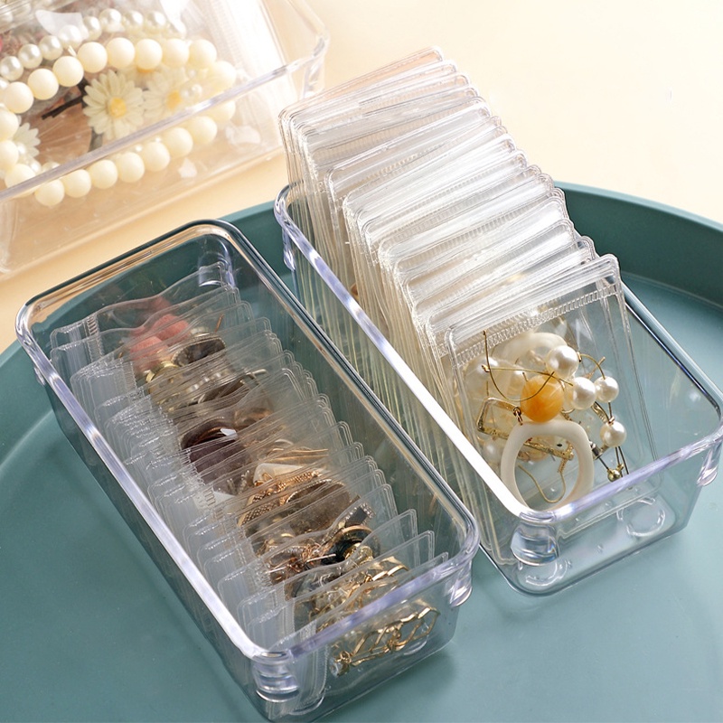 1pc Anti-tarnish Jewelry Storage Box With Lock, For Earrings