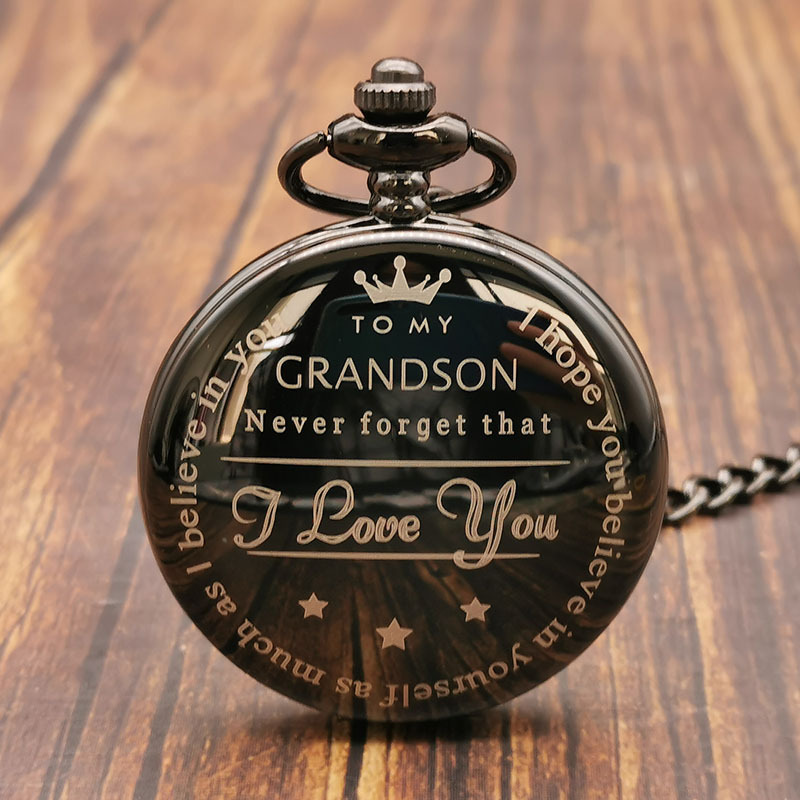 Engraved pocket watch 2025 for grandson