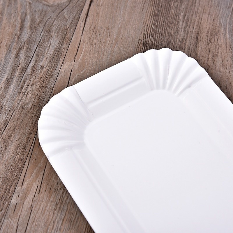 Rectangular Cake Tray White Paper Plates Disposable Dinner - Temu