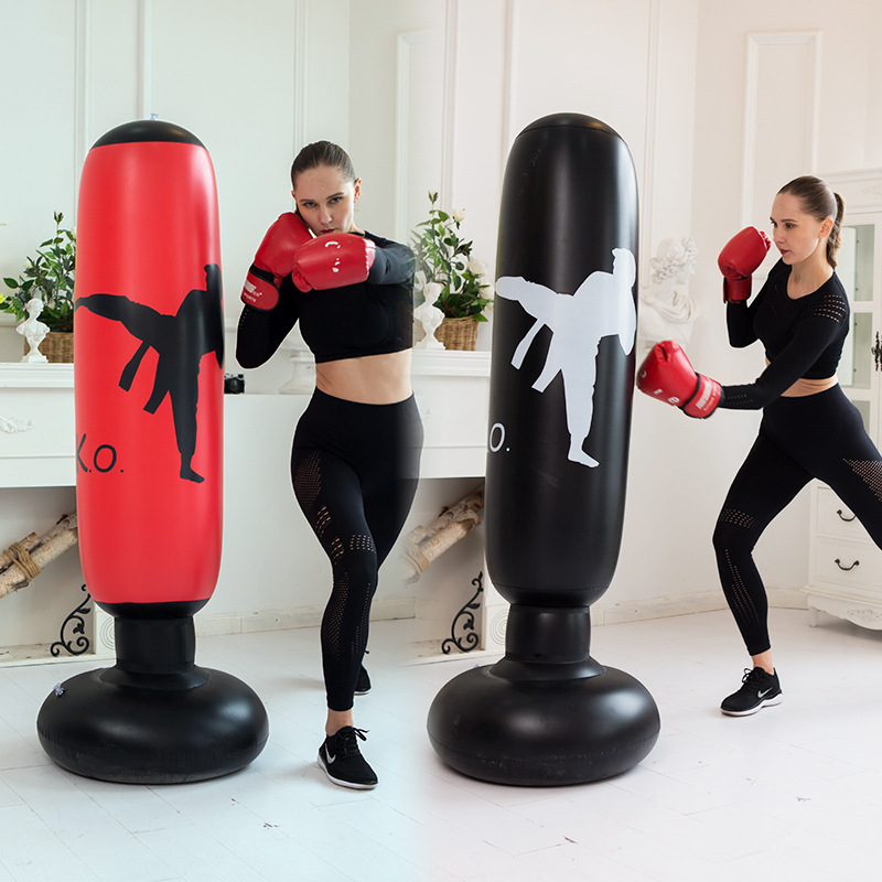 

Inflatable Boxing Punch Bag, 63"/160.02cm Sac De Frappe Gonflable Pour La Boxe Amusante Pour L'entraînement De Remise En Forme