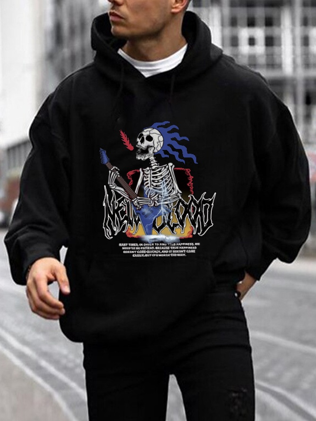 sudaderas capucha vellón estampado esqueleto hombres Temu Mexico