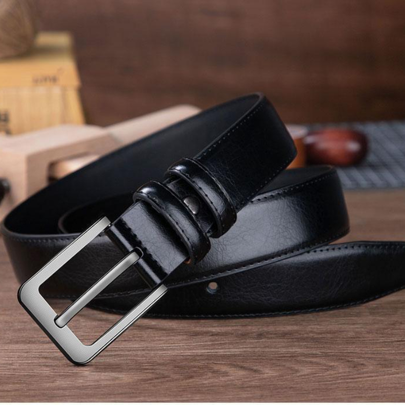 Men Brand Belts Male Rotary Pin Buckle Jeans Belt Long Waist Cowhide  Genuine Smooth Leather Strap at  Women's Clothing store