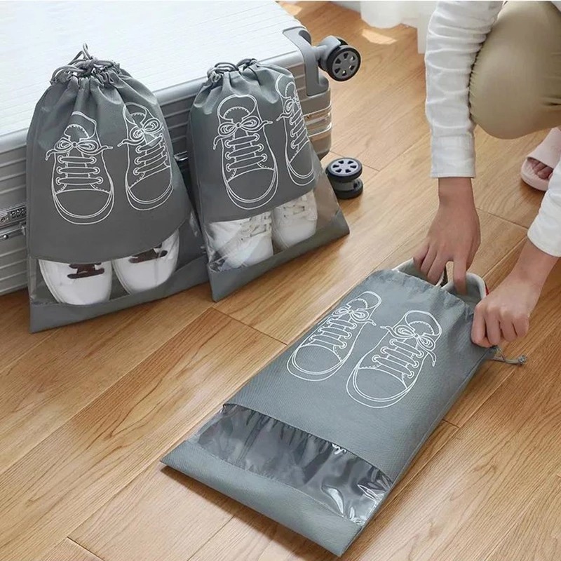 5pcs Travel Transparent Clothes Storage Bags Vacuum Bags for Shoes Makeup  Underwear Zipper Packing Portable Organizer Pouch