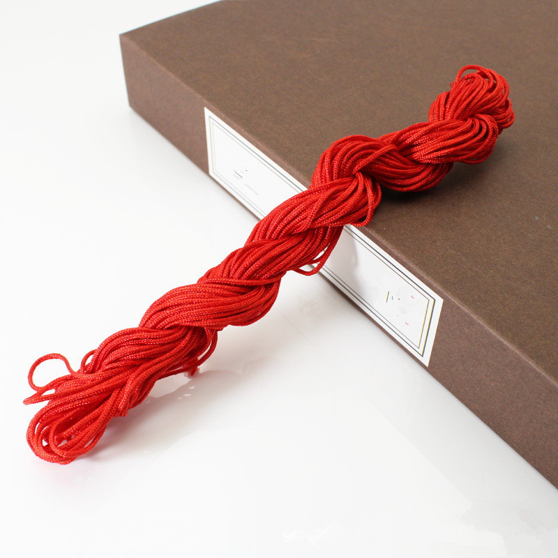 1MM Parachute Cord, Red Color Braided Knotting Cord, Shamballa