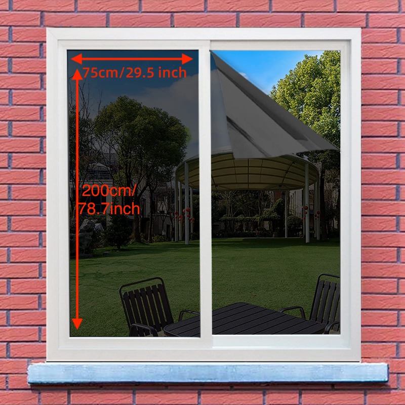 One Way Mirror Window Film Daytime Privacy, Heat Control Sun Blocking Anti  UV Reflective Vinyl Glass Stickers for Home Office