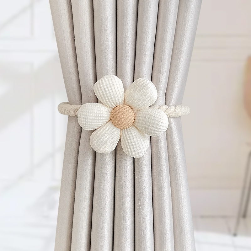 TEMU 1pc Boucle de rideau magnétique créative, sangle de fixation, décoration, sangle de rassemblement de fleurs mignonnes, cordon, décoration de