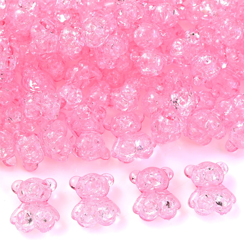 Crackle Transparent Colorful Acrylic Beads Cute Gummy Bear - Temu