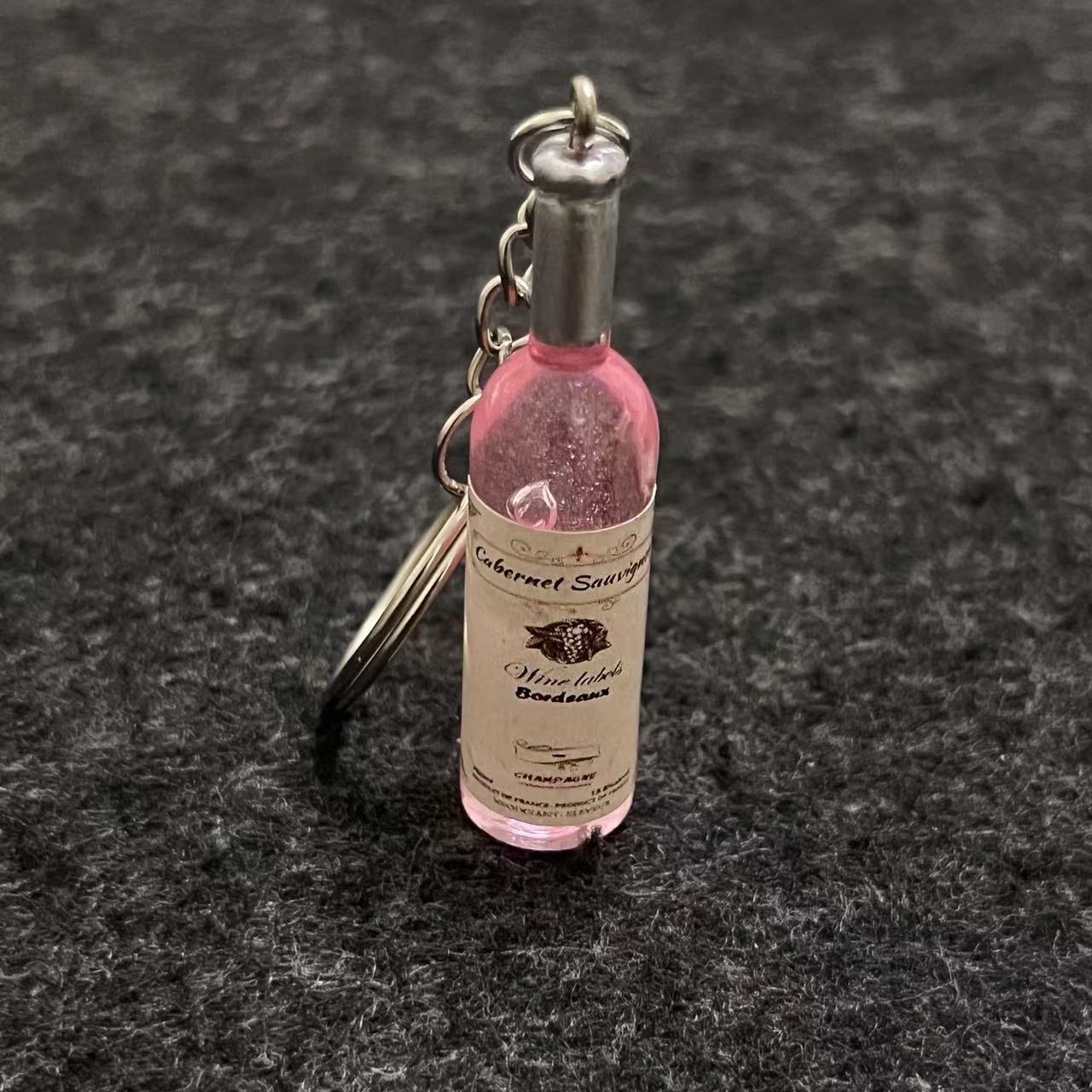 1pc Cute Resin Wine Bottle Key Chain Mini Bottle Car Bag Key Chain Men  Women, 90 Days Buyer Protection