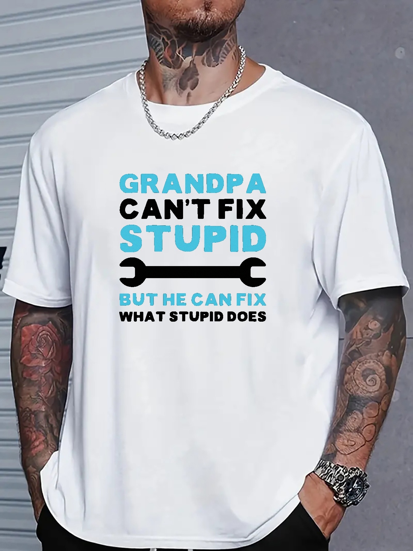 oversized t shirt mens grandpa cant fix stupid graphic print