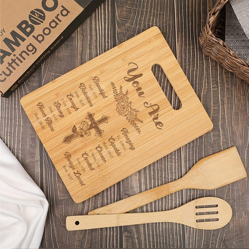 1pc, Chopping Board, Bamboo Cutting Board, Engraving Cutting Board,  Christian Gifts For Women, Special Religious Women Christian, Unique  Engraved Bamb