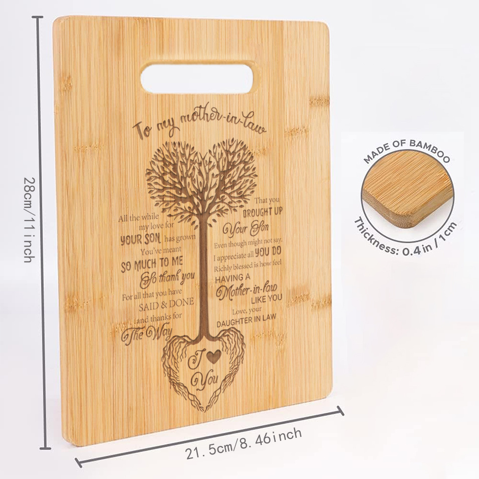  Mom's Kitchen, Engraved Bamboo Wood Cutting Board - Mothers Day  Gift, Gifts for Moms - JS47 : Home & Kitchen