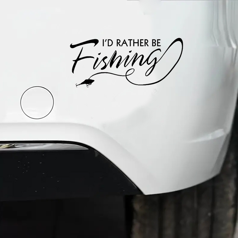 d Rather Fishing Car Stickers Laptop Water Bottle Car Truck - Temu