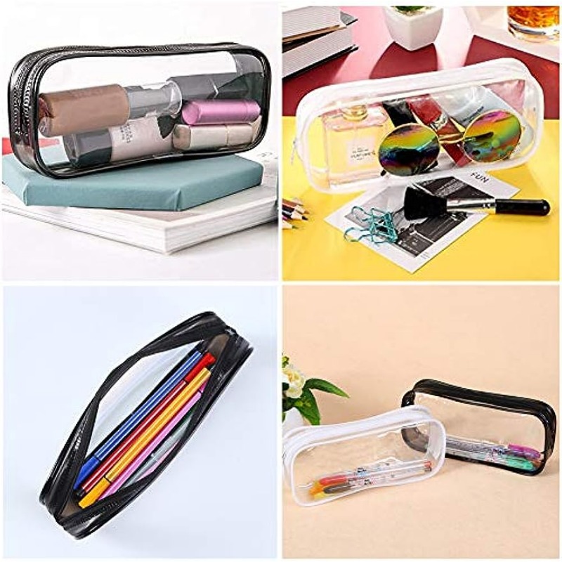 Clear Pvc Zipper Pencil Bag Toiletries Exam Pen Pencil Pouch - Temu