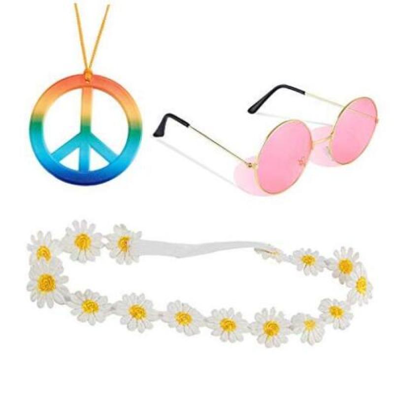 Hippie Costume Accessory 70s Hippie Sunglasses Rainbow Peace - Temu